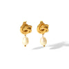 1 Piece IG Style Baroque Style Geometric 304 Stainless Steel Freshwater Pearl 18K Gold Plated Drop Earrings