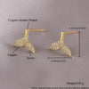 1 Piece IG Style Luxurious Simple Style Geometric Fish Tail Inlay Copper Zircon 18K Gold Plated Gold Plated Ear Studs