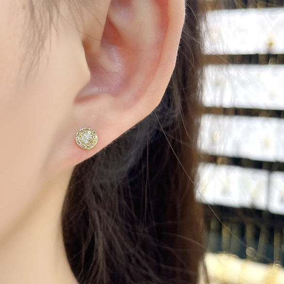 1 Piece IG Style Luxurious Simple Style Geometric Fish Tail Inlay Copper Zircon 18K Gold Plated Gold Plated Ear Studs