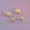 1 Piece IG Style Luxurious Simple Style Geometric Fish Tail Inlay Copper Zircon 18K Gold Plated Gold Plated Ear Studs