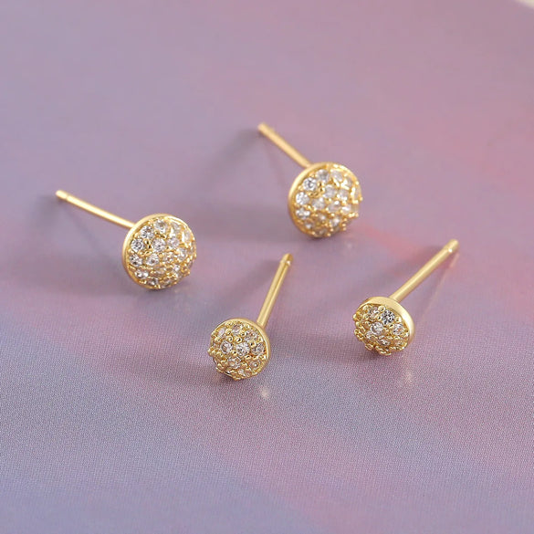1 Piece IG Style Luxurious Simple Style Geometric Fish Tail Inlay Copper Zircon 18K Gold Plated Gold Plated Ear Studs