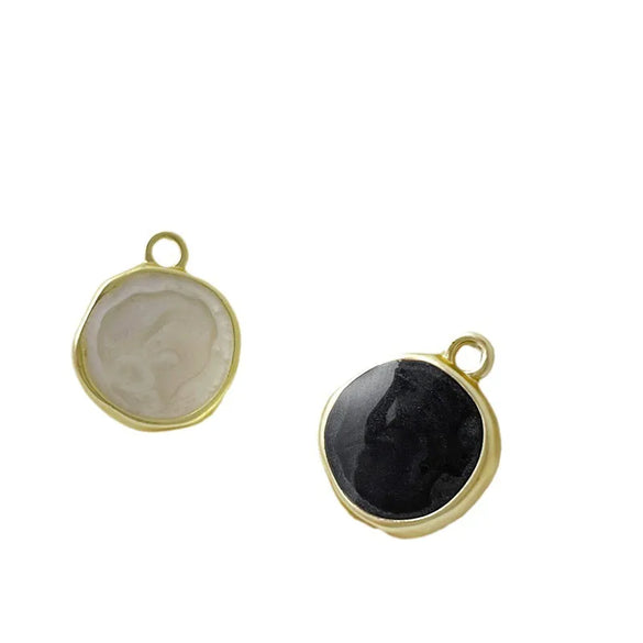 1 Piece Ig Style Simple Style Round Metal Drip Glazed Plating Jewelry Accessories