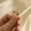 Ins Style Round Stainless Steel Plating 18k Gold Plated Open Ring