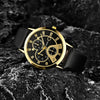 1 Piece Men'S Fashion Up Quartz Watch And 1 Piece Exquisite Lion'S Head Bracelet
