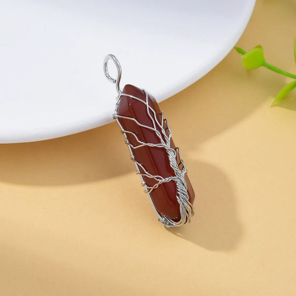 1 Piece Natural Stone Copper Agate Opal Solid Color Pendant