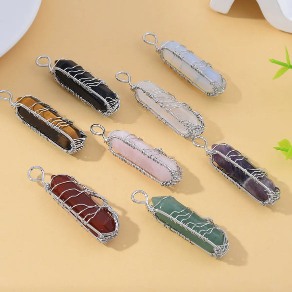 1 Piece Natural Stone Copper Agate Opal Solid Color Pendant