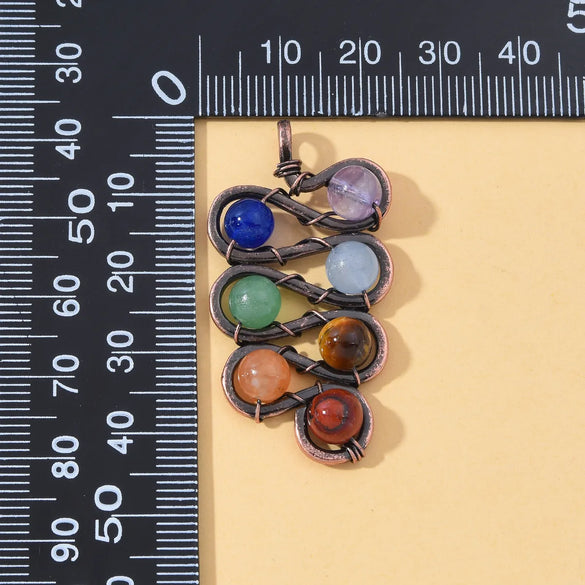 1 Piece Natural Stone Copper Agate Snake Pendant