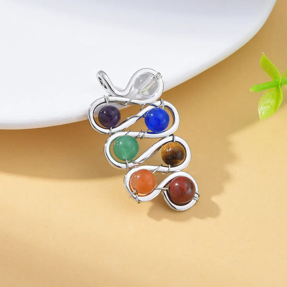 1 Piece Natural Stone Copper Agate Snake Pendant