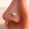 1 Piece Nose Rings & Studs Casual French Style Korean Style Pentagram Heart Shape Wings 316L Stainless Steel  Copper Inlay Zircon Nose Rings & Studs