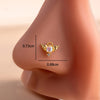 1 Piece Nose Rings & Studs Casual French Style Korean Style Pentagram Heart Shape Wings 316L Stainless Steel  Copper Inlay Zircon Nose Rings & Studs