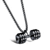 1 Piece Punk Dumbbell Titanium Steel Plating Pendant Necklace