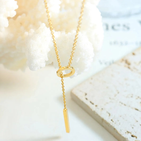 1 Piece Retro Geometric Stainless Steel Plating Necklace