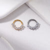 1 Piece Retro Leaf Water Droplets Titanium Inlaid Zircon Nose Ring