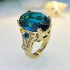 1 Piece Retro Oval Metal Plating Inlay Artificial Gemstones Gold Plated Women'S Rings