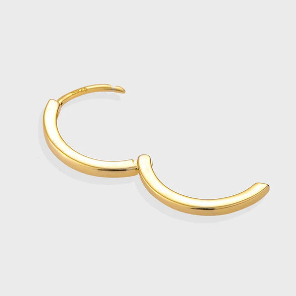 1 Piece Sexy Simple Style Solid Color Plating Sterling Silver 18K Gold Plated Earrings