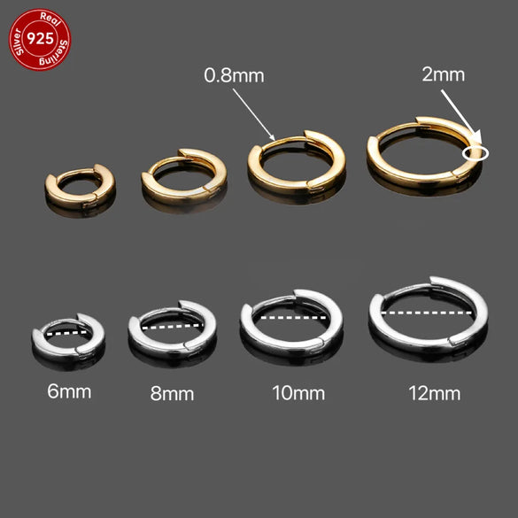 1 Piece Sexy Simple Style Solid Color Plating Sterling Silver 18K Gold Plated Earrings