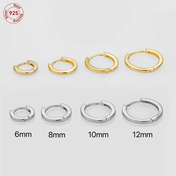 1 Piece Sexy Simple Style Solid Color Plating Sterling Silver 18K Gold Plated Earrings