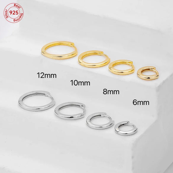 1 Piece Sexy Simple Style Solid Color Plating Sterling Silver 18K Gold Plated Earrings