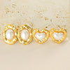 1 Piece Simple Style Classic Style Square Oval Heart Shape Plating Inlay 304 Stainless Steel Artificial Pearls 18K Gold Plated Ear Studs