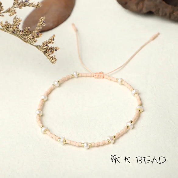 1 Piece Simple Style Color Block Freshwater Pearl Glass Beaded Bracelets