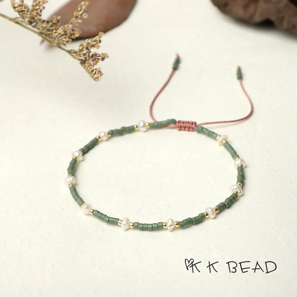 1 Piece Simple Style Color Block Freshwater Pearl Glass Beaded Bracelets