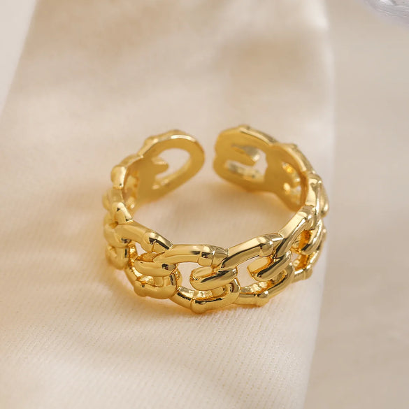 1 Piece Simple Style Commute Solid Color Copper Rings