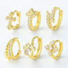 1 Piece Simple Style Geometric Plating Inlay Brass Zircon 18k Gold Plated Silver Plated Earrings