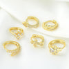 1 Piece Simple Style Geometric Plating Inlay Brass Zircon 18k Gold Plated Silver Plated Earrings