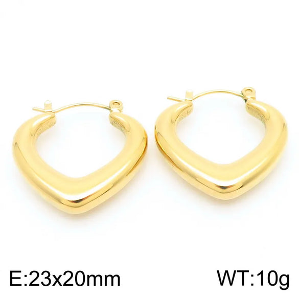 1 Piece Simple Style Geometric Solid Color 304 Stainless Steel 18K Gold Plated Earrings