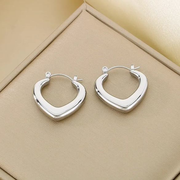 1 Piece Simple Style Geometric Solid Color 304 Stainless Steel 18K Gold Plated Earrings