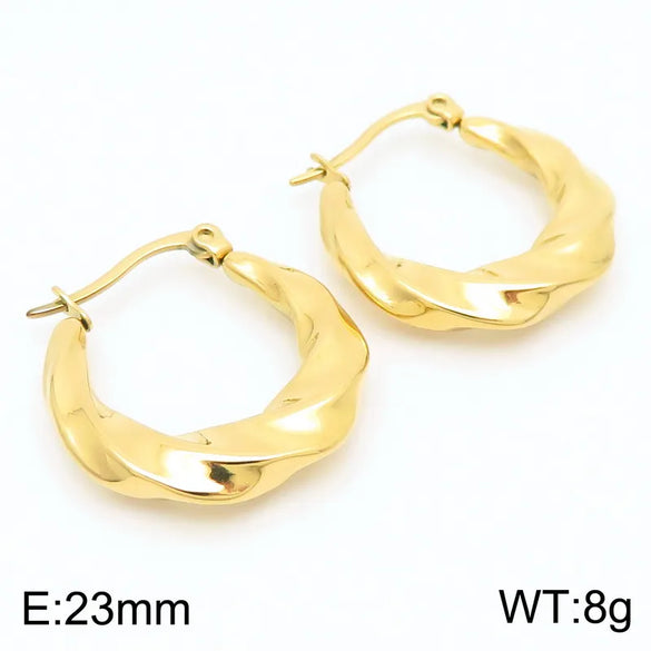 1 Piece Simple Style Geometric Solid Color 304 Stainless Steel 18K Gold Plated Earrings