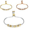 1 Piece Simple Style Geometric Stainless Steel Inlay Artificial Rhinestones Bracelets