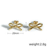 1 Piece Simple Style Heart Shape Bow Knot Plating 304 Stainless Steel 18K Gold Plated Ear Studs