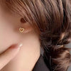 1 Piece Simple Style Heart Shape Inlay Copper Zircon 18K Gold Plated Ear Studs