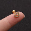 1 Piece Simple Style Heart Shape Inlay Copper Zircon 18K Gold Plated Ear Studs