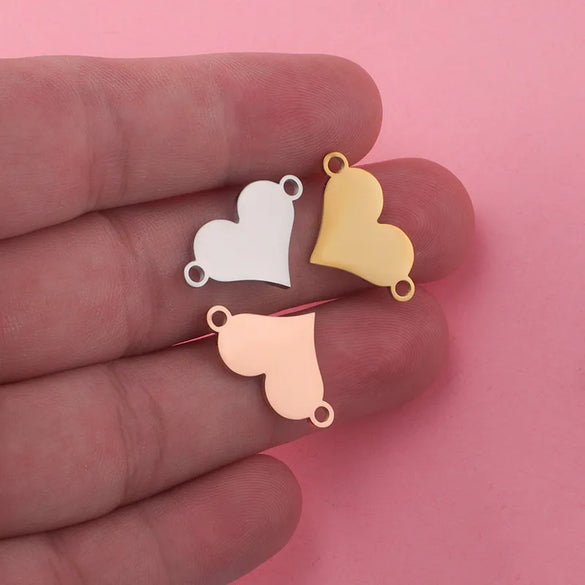 1 Piece Stainless Steel 18K Gold Plated Customization Laser Engraving Heart Shape Pendant