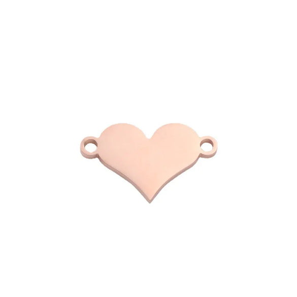 1 Piece Stainless Steel 18K Gold Plated Customization Laser Engraving Heart Shape Pendant