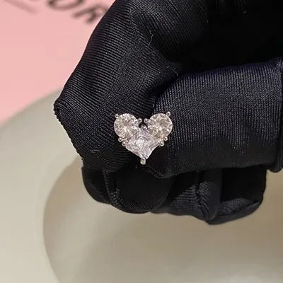 1 Piece Simple Style Moon Titanium Steel Inlay Zircon Ear Studs