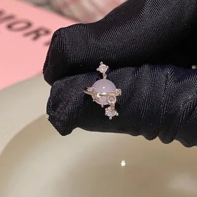 1 Piece Simple Style Moon Titanium Steel Inlay Zircon Ear Studs