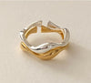 1 Piece Simple Style Solid Color Sterling Silver Plating 18k Gold Plated Open Ring