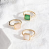 1 Piece Simple Style Square Alloy Plating Inlay Natural Stone Women'S Rings