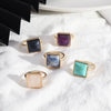 1 Piece Simple Style Square Alloy Plating Inlay Natural Stone Women'S Rings