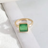 1 Piece Simple Style Square Alloy Plating Inlay Natural Stone Women'S Rings