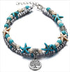 Wholesale Jewelry Simple Style Starfish Alloy Seed Bead Patchwork Anklet