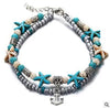 Wholesale Jewelry Simple Style Starfish Alloy Seed Bead Patchwork Anklet