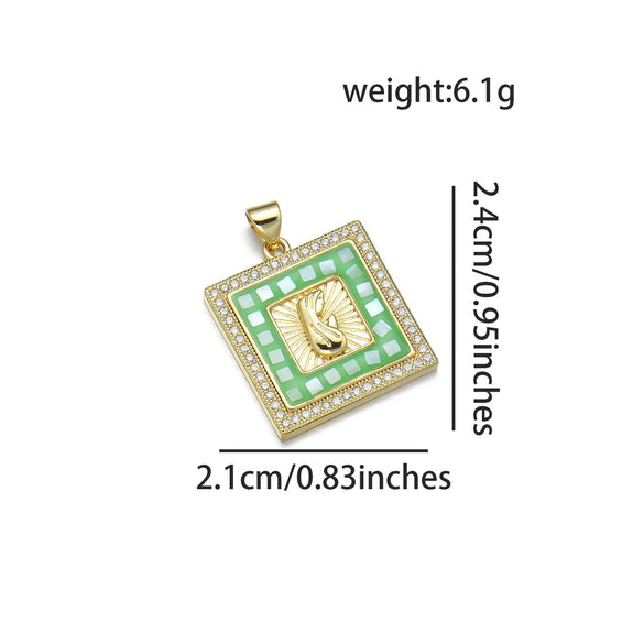 1 Piece Simple Style The Virgin Prayer Copper Enamel Pendant Jewelry Accessories