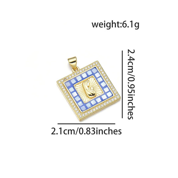 1 Piece Simple Style The Virgin Prayer Copper Enamel Pendant Jewelry Accessories