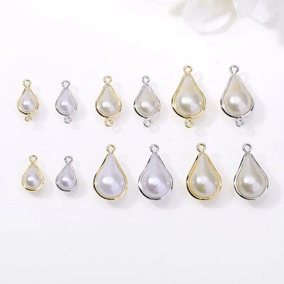 1 Piece Simple Style Water Droplets Copper Plating Inlay Pendant Jewelry Accessories