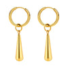 1 Piece Simple Style Water Droplets 201 Stainless Steel Drop Earrings