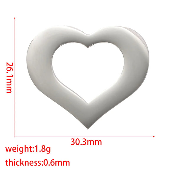 1 Piece Stainless Steel 18K Gold Plated Customization Laser Engraving Heart Shape Pendant